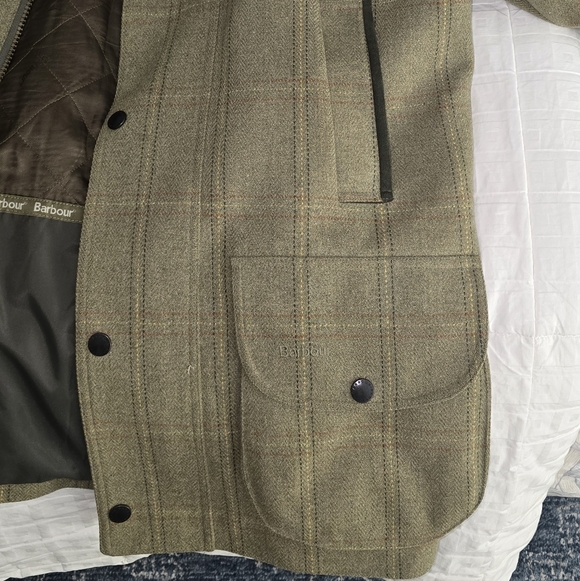 Barbour Green Check Military Coat - Picture 5 of 15